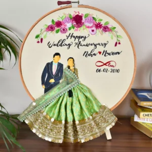 Front Face Custom Embroidery Hoop, Wedding Hoop, Anniversary Hoop + Free Easel Stand