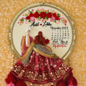 Floral Theme Custom Embroidery Hoop, Wedding Hoop, Anniversary Hoop + Free Easel Stand