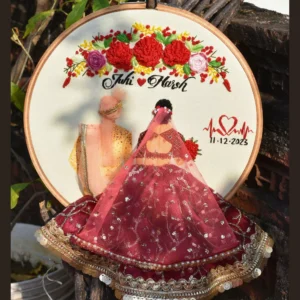 Personalized Embroidery Hoop, Wedding Hoop, Anniversary Hoop + Free Easel Stand