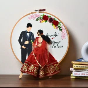Dancing Couple Custom Embroidery Hoop, Wedding Hoop, Anniversary Hoop + Free Easel Stand