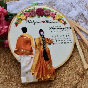 South Indian wedding embroidery hoop